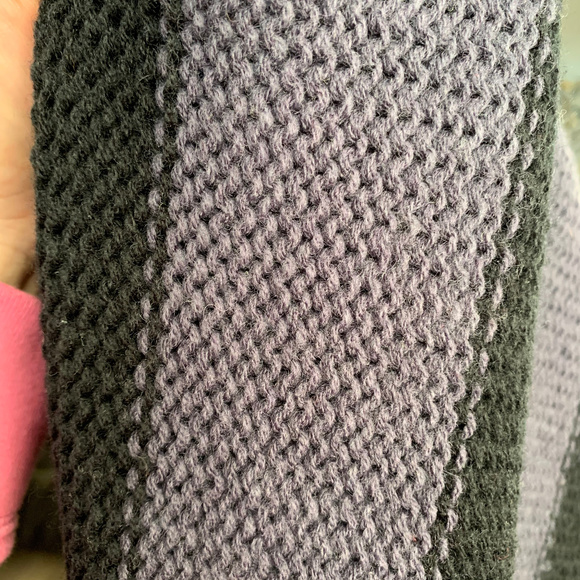 Dots Ladies Black & Gray Striped Knit Open Cardigan Size L - Picture 7 of 7